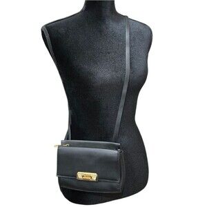 Aldo Black Leather Crossbody Mini Bag
